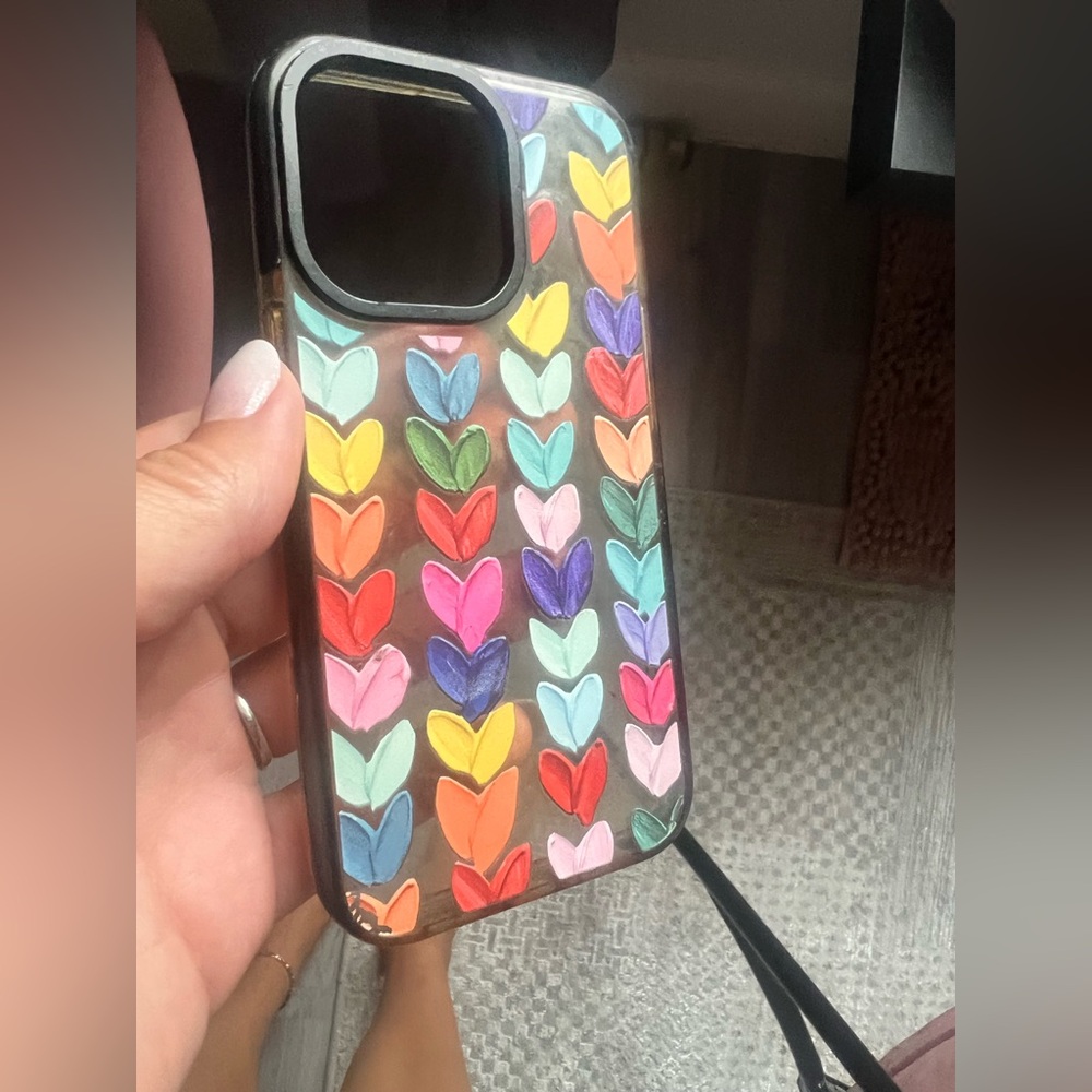 Colorful Heart Pattern iPhone 13 Pro Case - Picture 2 of 2